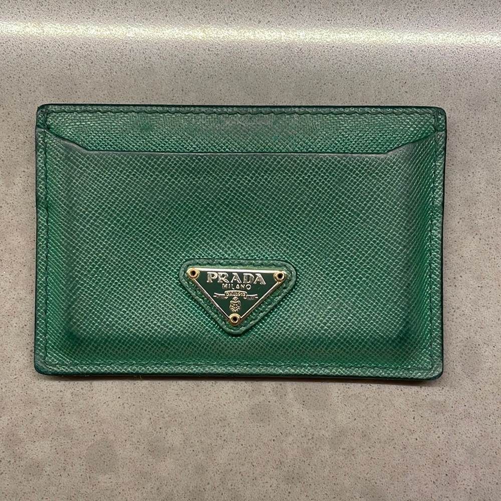 Prada leather card holder